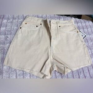 Re/Done Cream Jean Shorts